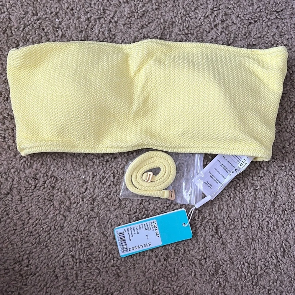 Seafolly SeaDive Tube Top Bikini in Limelight, NWT